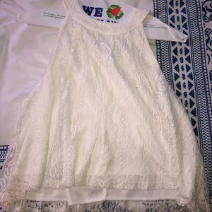 Halter Lace cropped tank